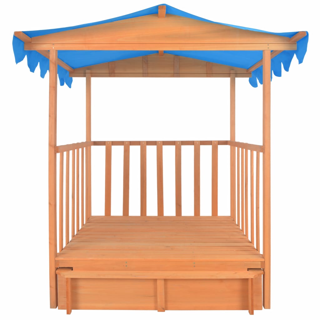 Wooden Playhouse with Sandbox and Roof - Fun garden play equipment for kids.