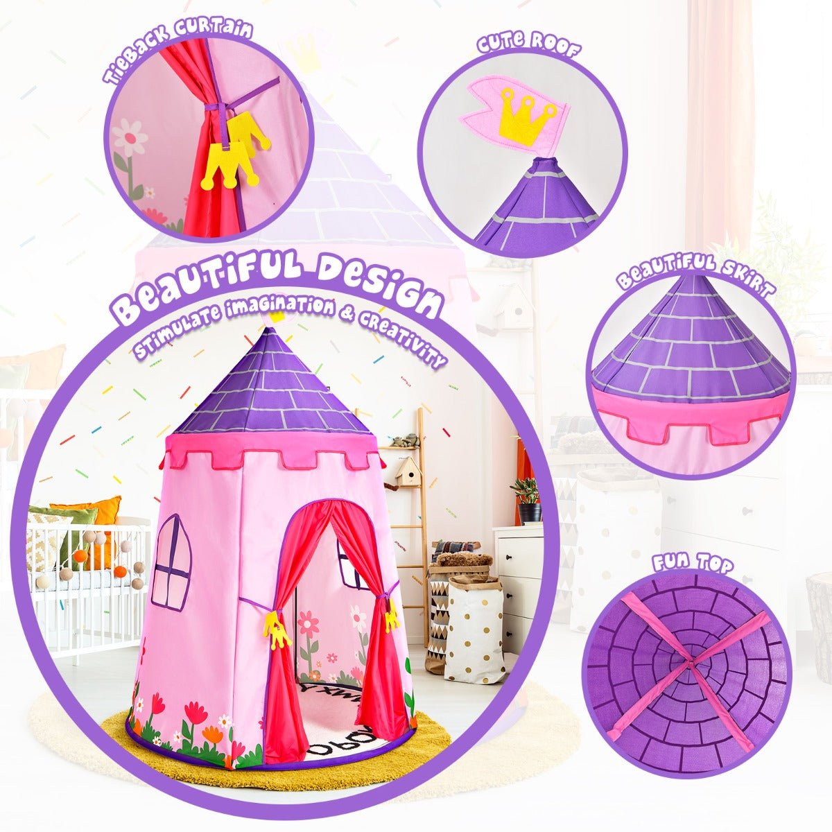 Creative Play On-the-Go: Kids Castle Playhouse with Carry Bag