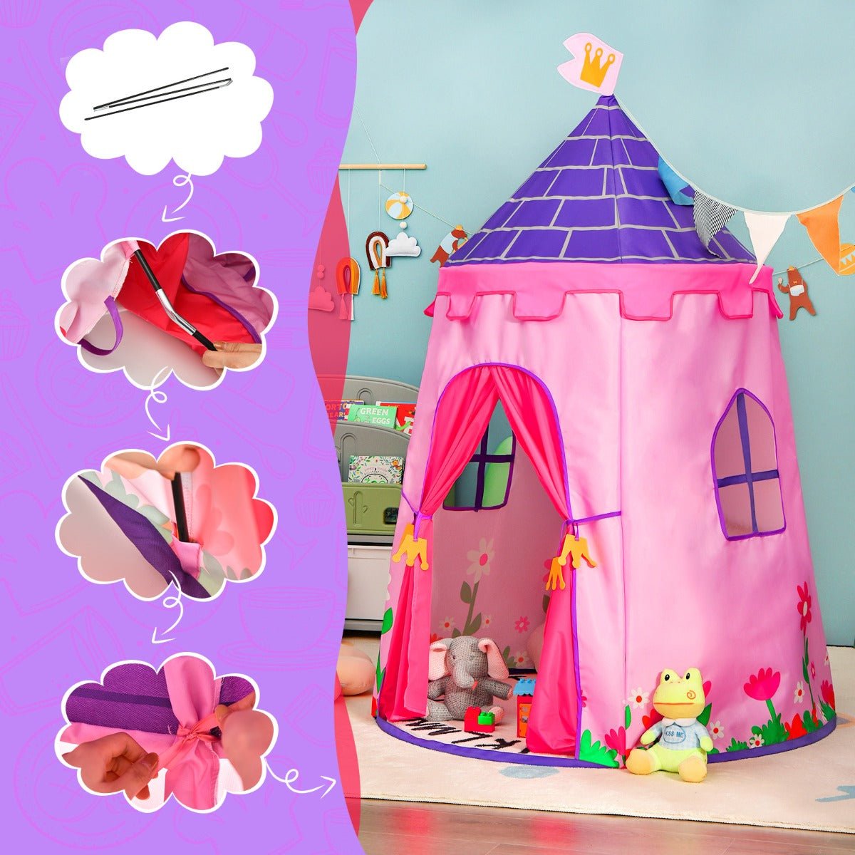 Explore and Play: Portable Kids Castle Playhouse with Carry Bag