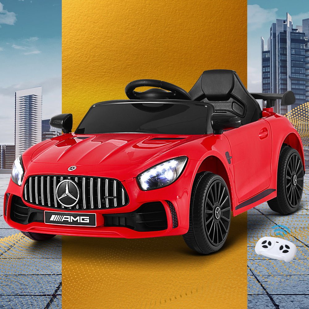 Red Mercedes-Benz AMG GTR Electric Ride-On Car for kids - 12V, fun home toy.