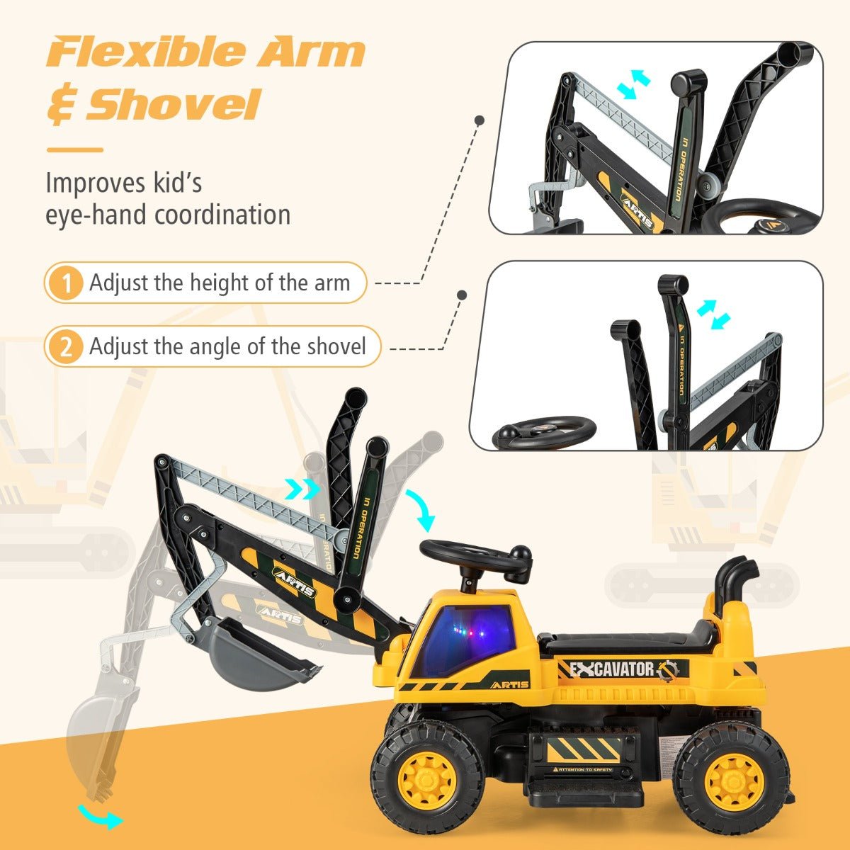 Shop the Best Yellow Kids Ride On Excavators in Australia