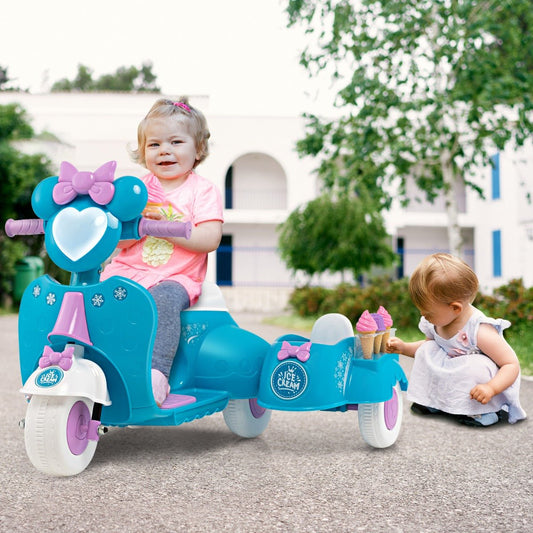 Detachable Sidecar Kids Motorbike: Blue Ride-On for Little Explorers