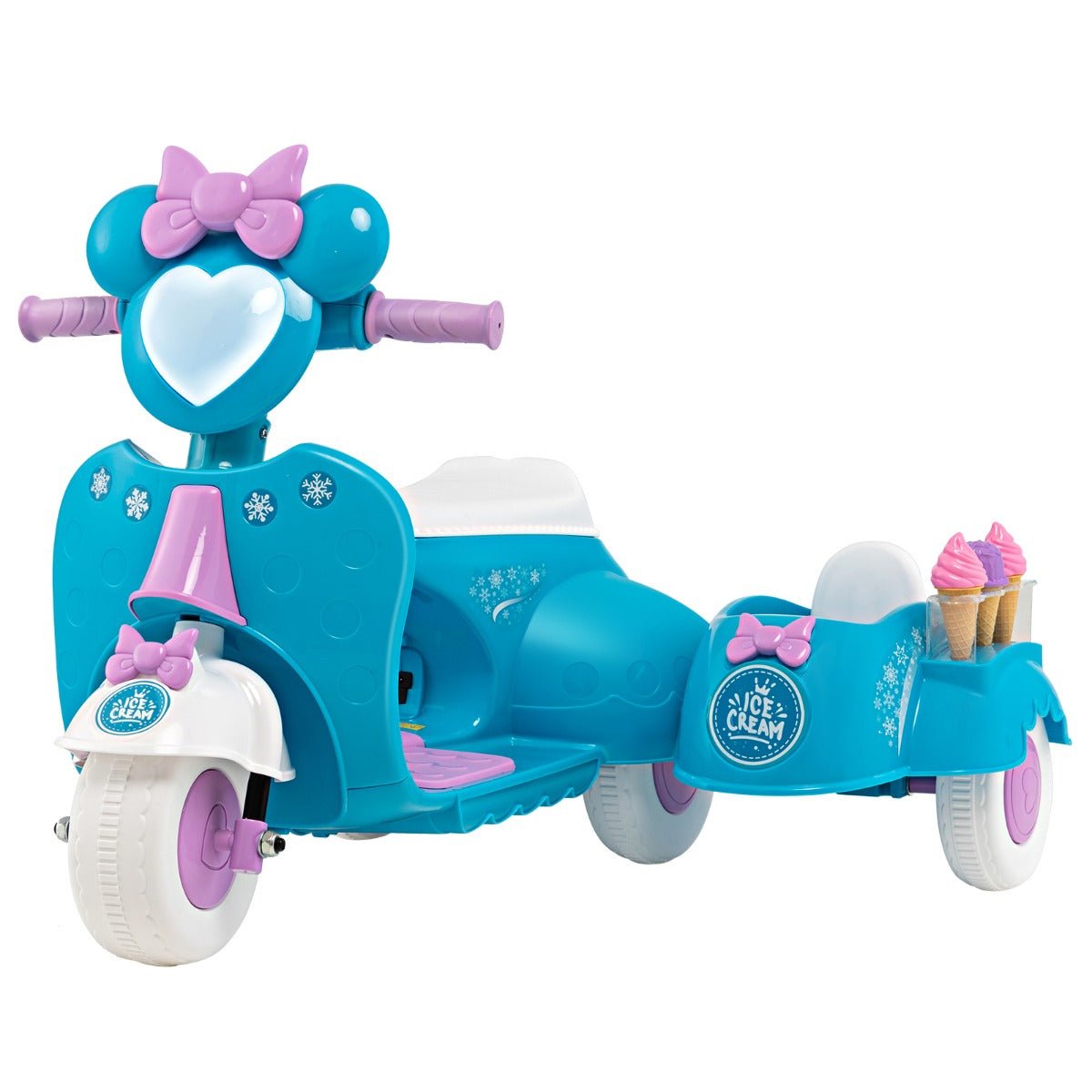 Blue Kids Ride-On Motorbike with Removable Sidecar: Adventure Awaits