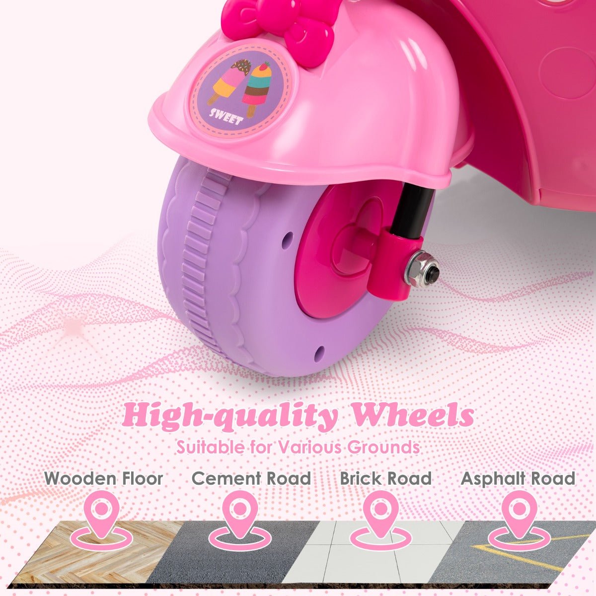 Pink Ride-On Motorbike with Sidecar: Experience the Thrill