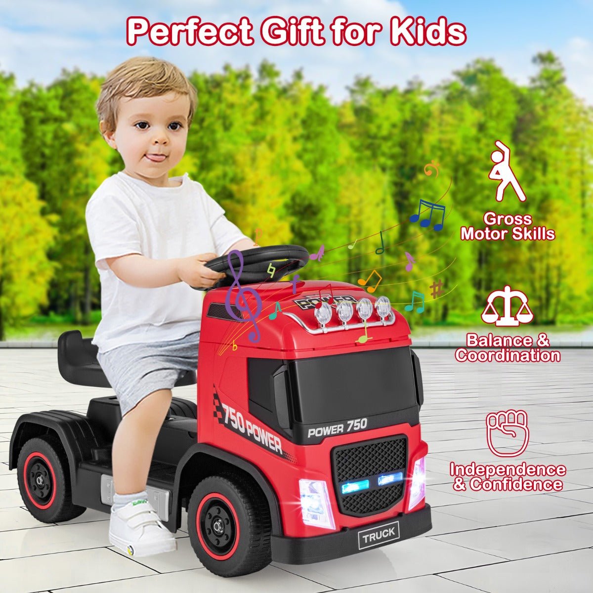 Kids' Red Truck with Playtime Tunes