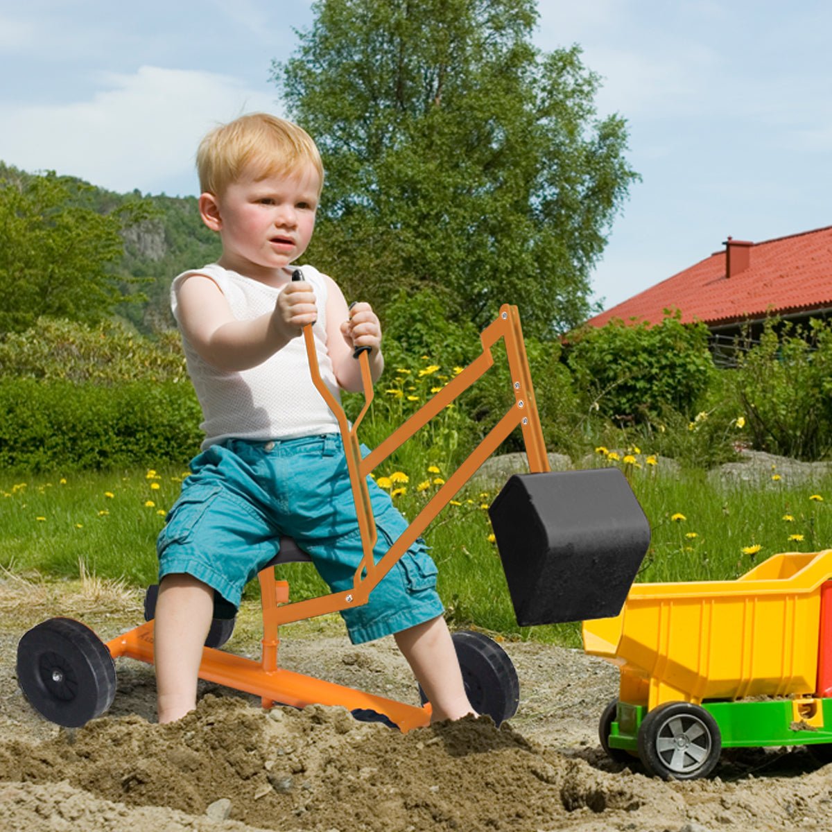 Buy Orange Ride On Sand Digger Kids 01