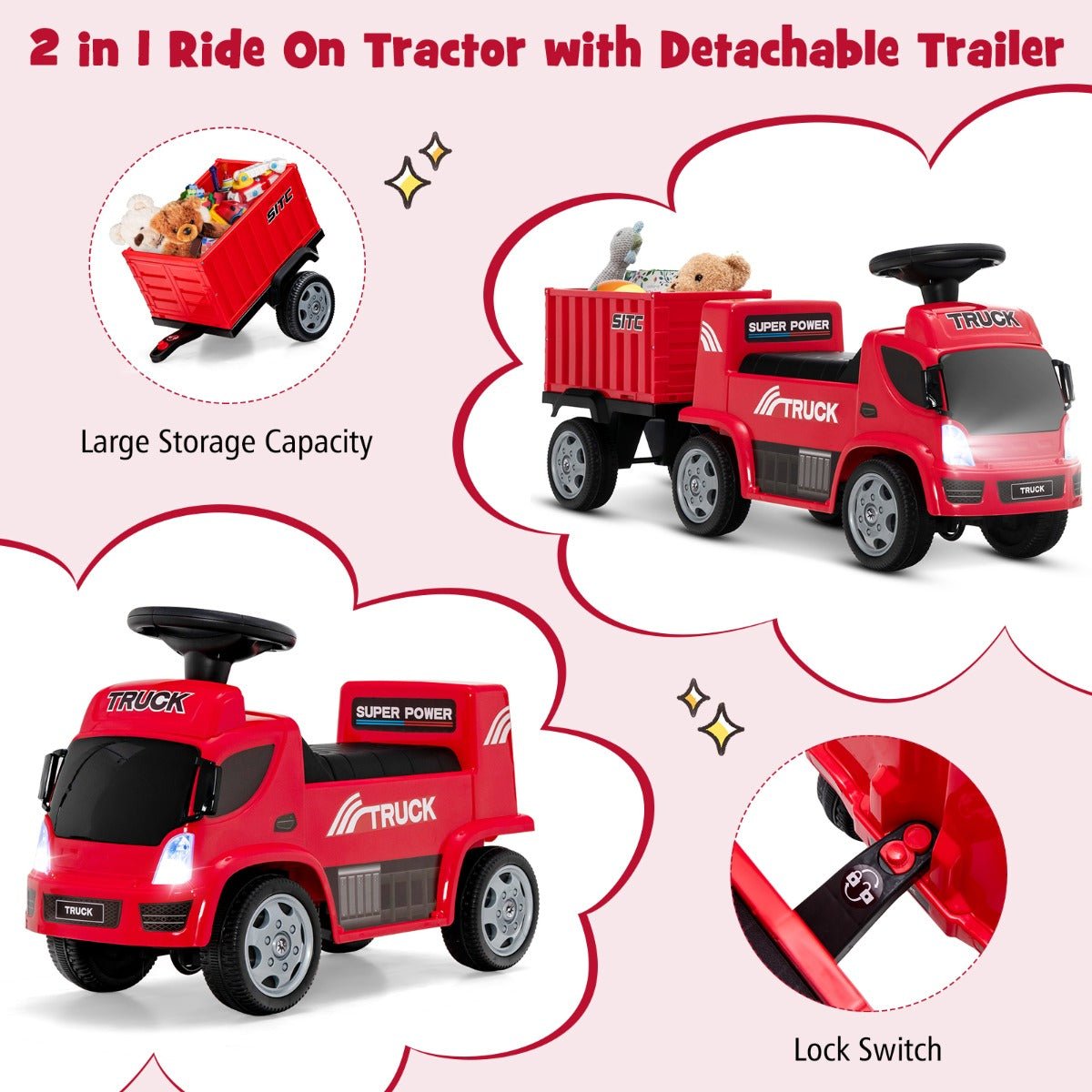 Explore the Outdoors with a Kids Ride On Truck in Red