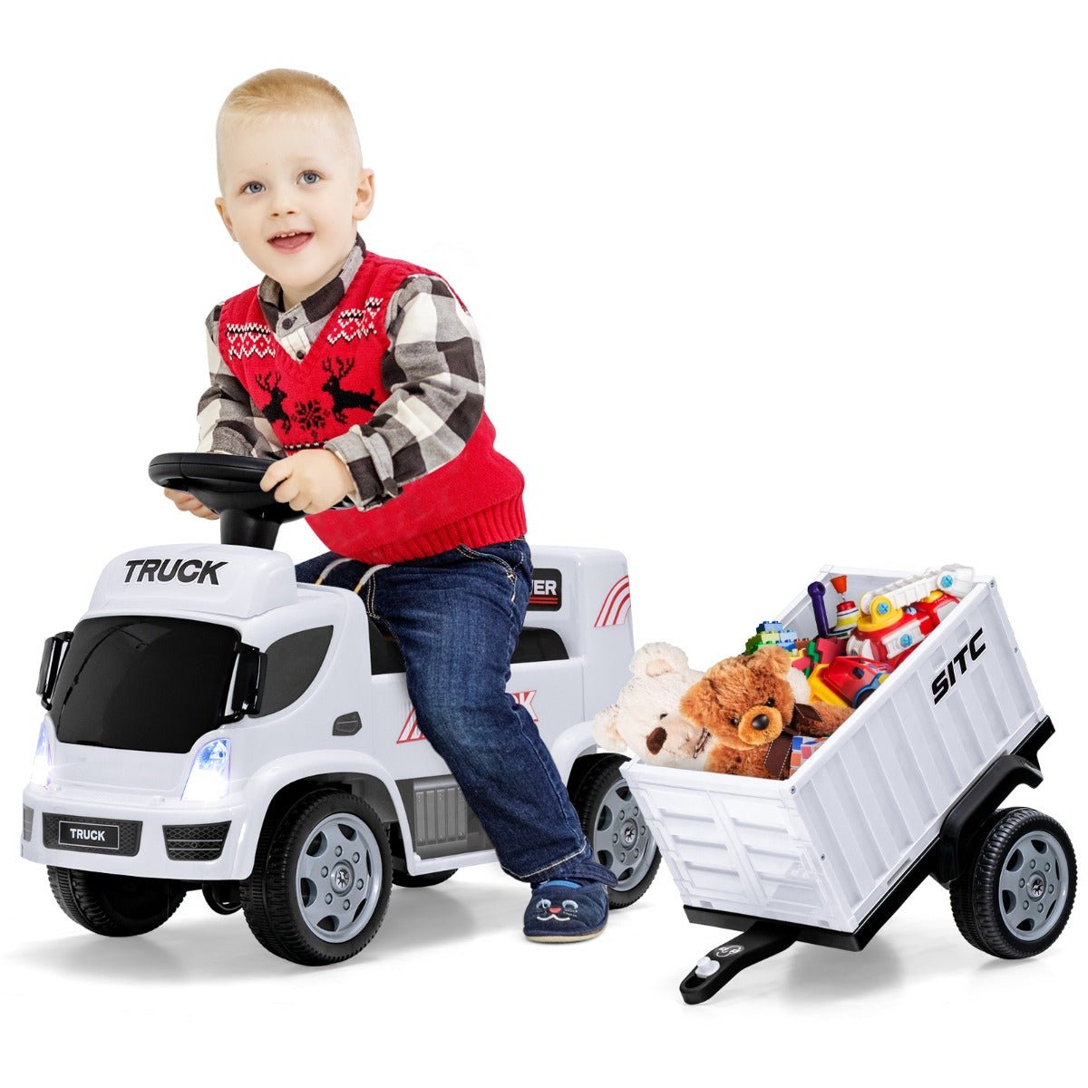 White Kids Ride On Truck with Storage - Shop at Kids Mega Mart