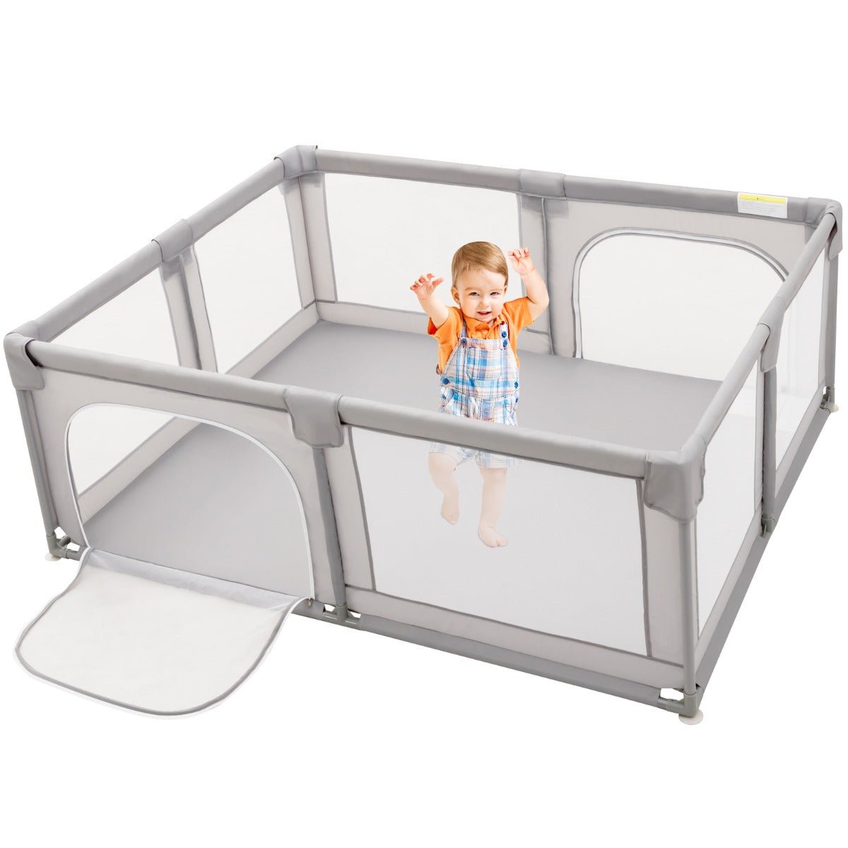 Baby Play Yard with Safety Lock and Playful Features