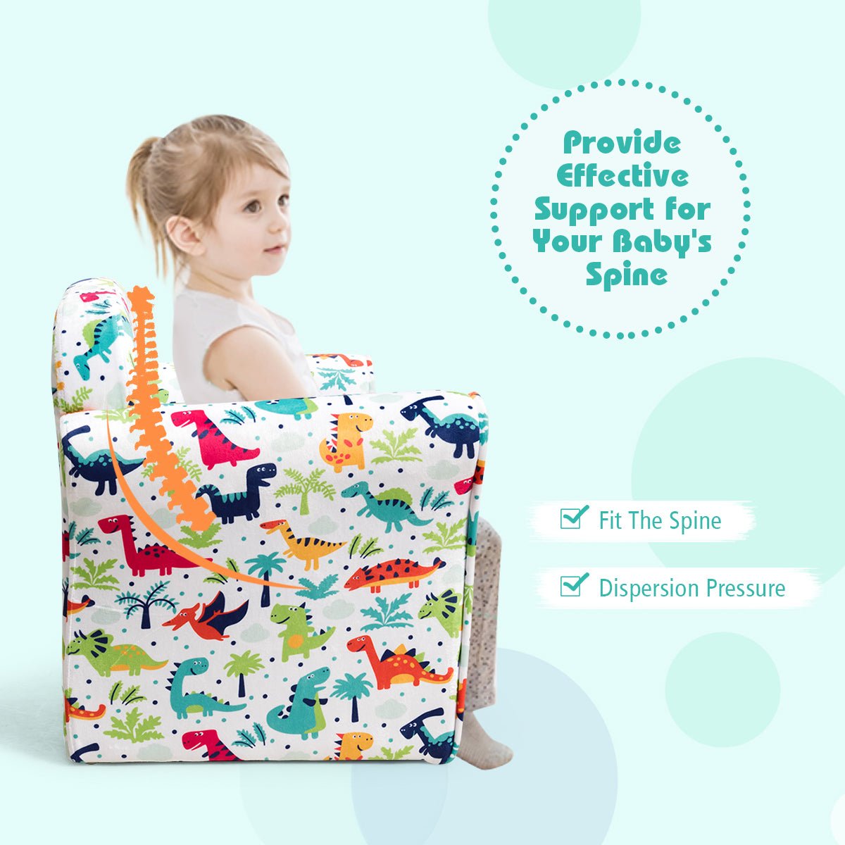 Velvet Kids Sofa in Cute Pattern: Infuse Comfort into Baby's Room