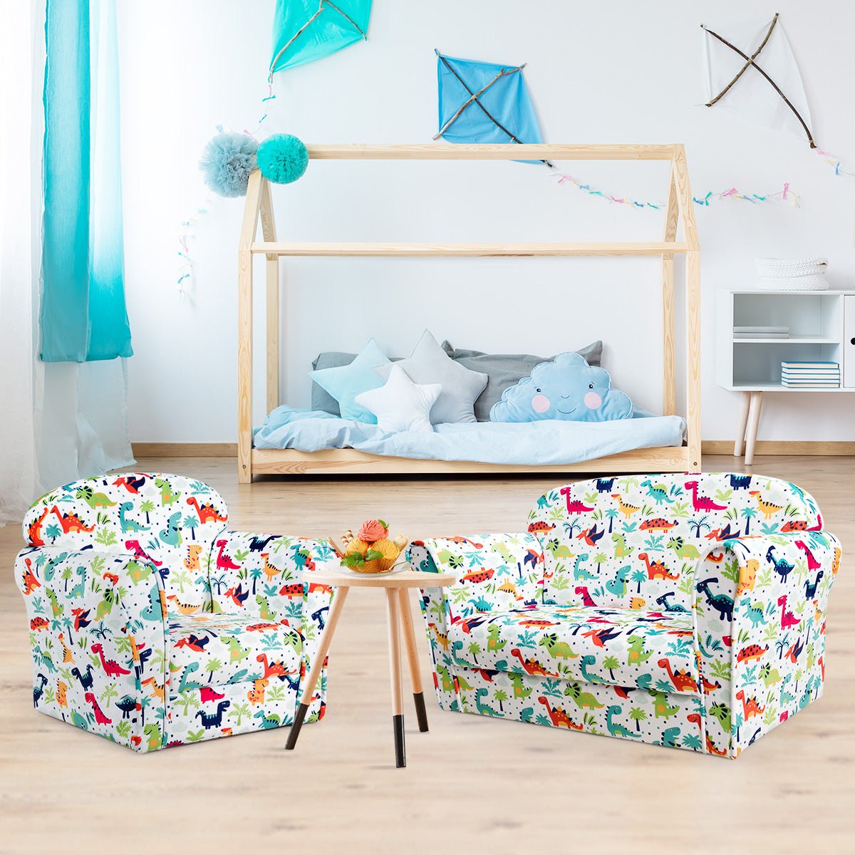 Velvet Kids Sofa with Sweet Pattern: Nurture Comfort in Baby's Special Place
