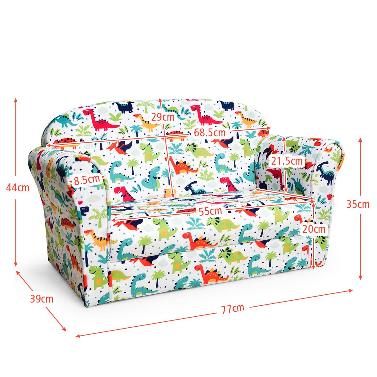 Velvet Kids Sofa with Charming Pattern: Elevate Baby's Space with Comfort