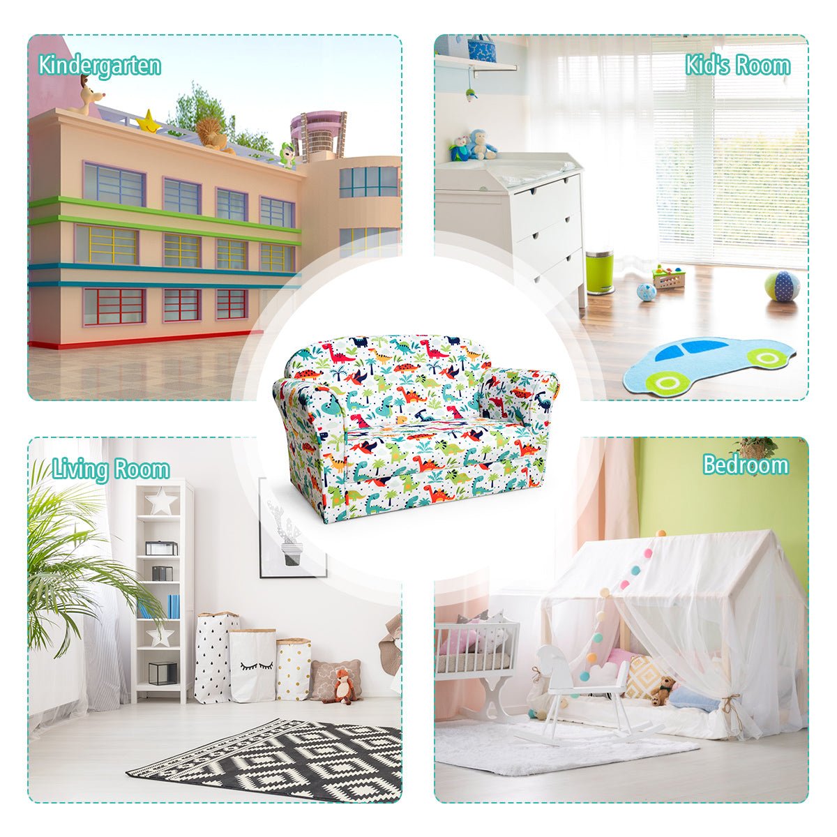 Cozy Velvet Kids Sofa in Lovely Pattern: Comfortable Baby Room Upgrade