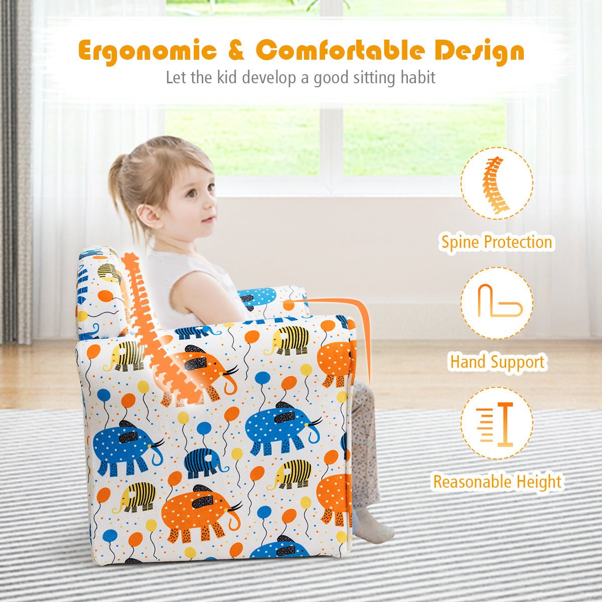 Embrace Comfort with Velvet Kids Sofa: Beautiful Pattern for Baby Room