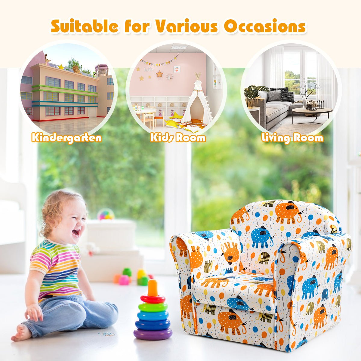 Soft and Stylish: Velvet Kids Sofa in Lovely Pattern for Baby Room
