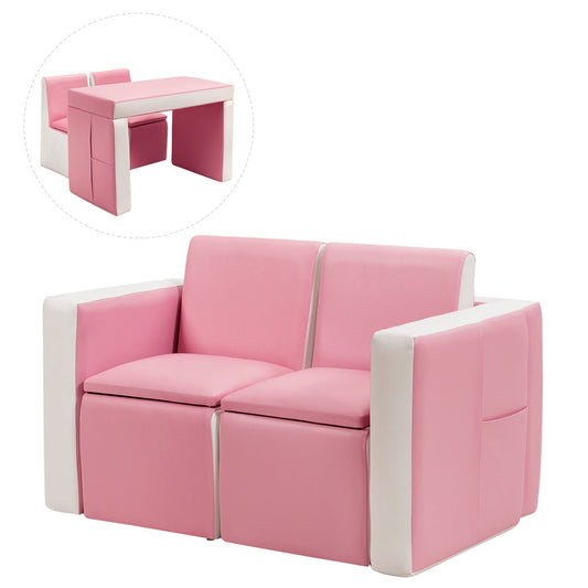 Kids Pink Sofa with Storage - Comfort, Style, and Practicality Combined
