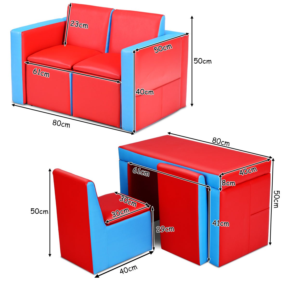 Kids Sofa with Wooden Frame and Storage - Cozy Seating with Smart Function