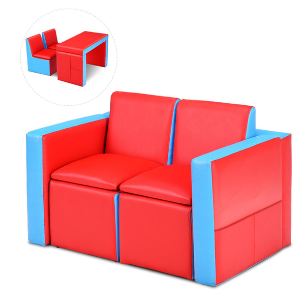 Red Kids Sofa with Storage - Comfort, Style, and Clever Organization