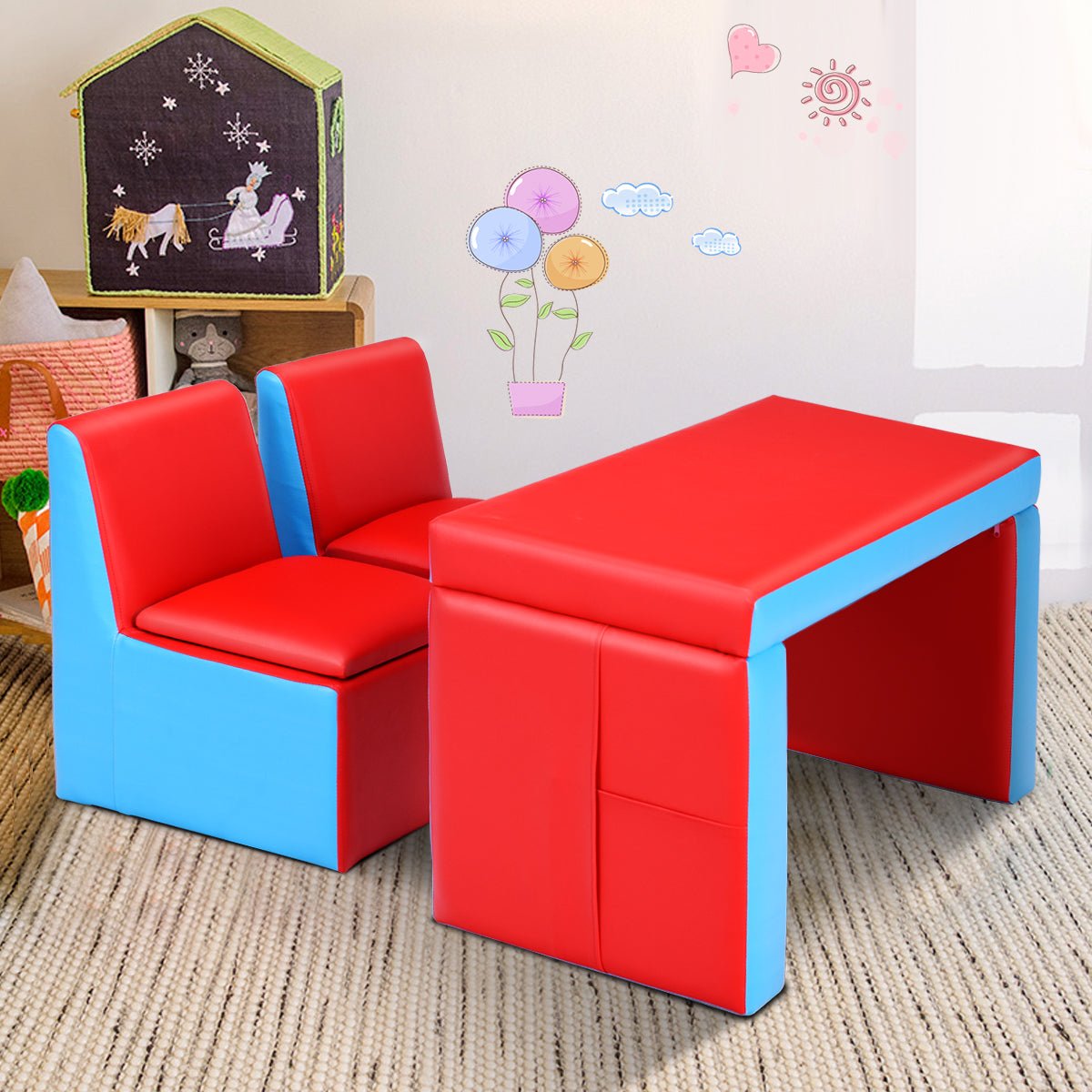 2-in-1 Children's Sofa with Storage Space - Playful Design and Practicality