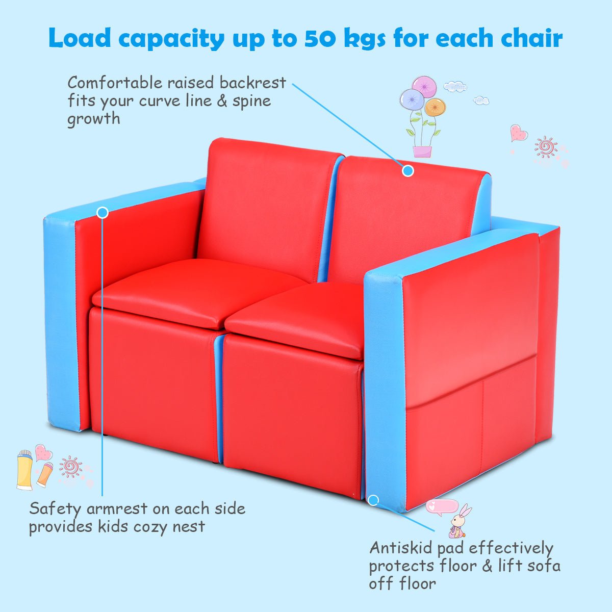 Kids Sofa with Hidden Storage - Comfort, Style, and Clutter Control