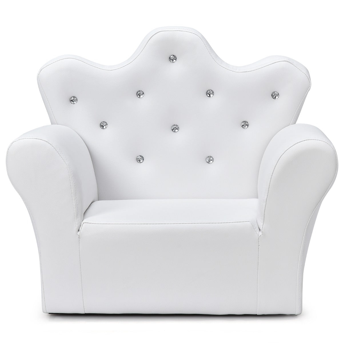 Crown-Shaped Backrest Kids Sofa: Majestic Seating with Ottoman for Toddlers