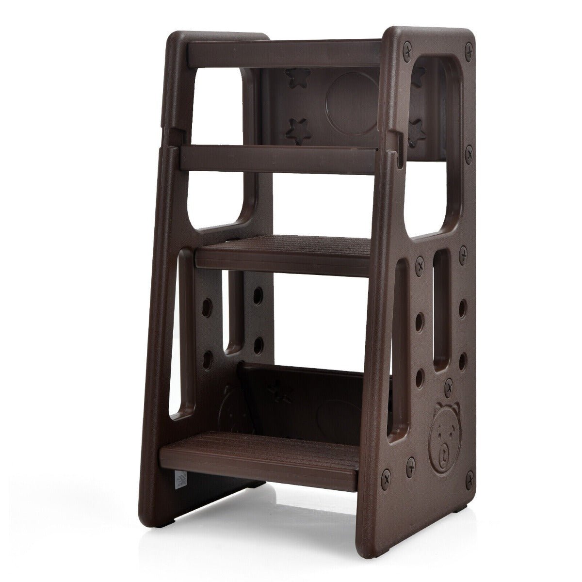 Baby Step Learning Stool - Coffee-coloured with Double Safety Rails
