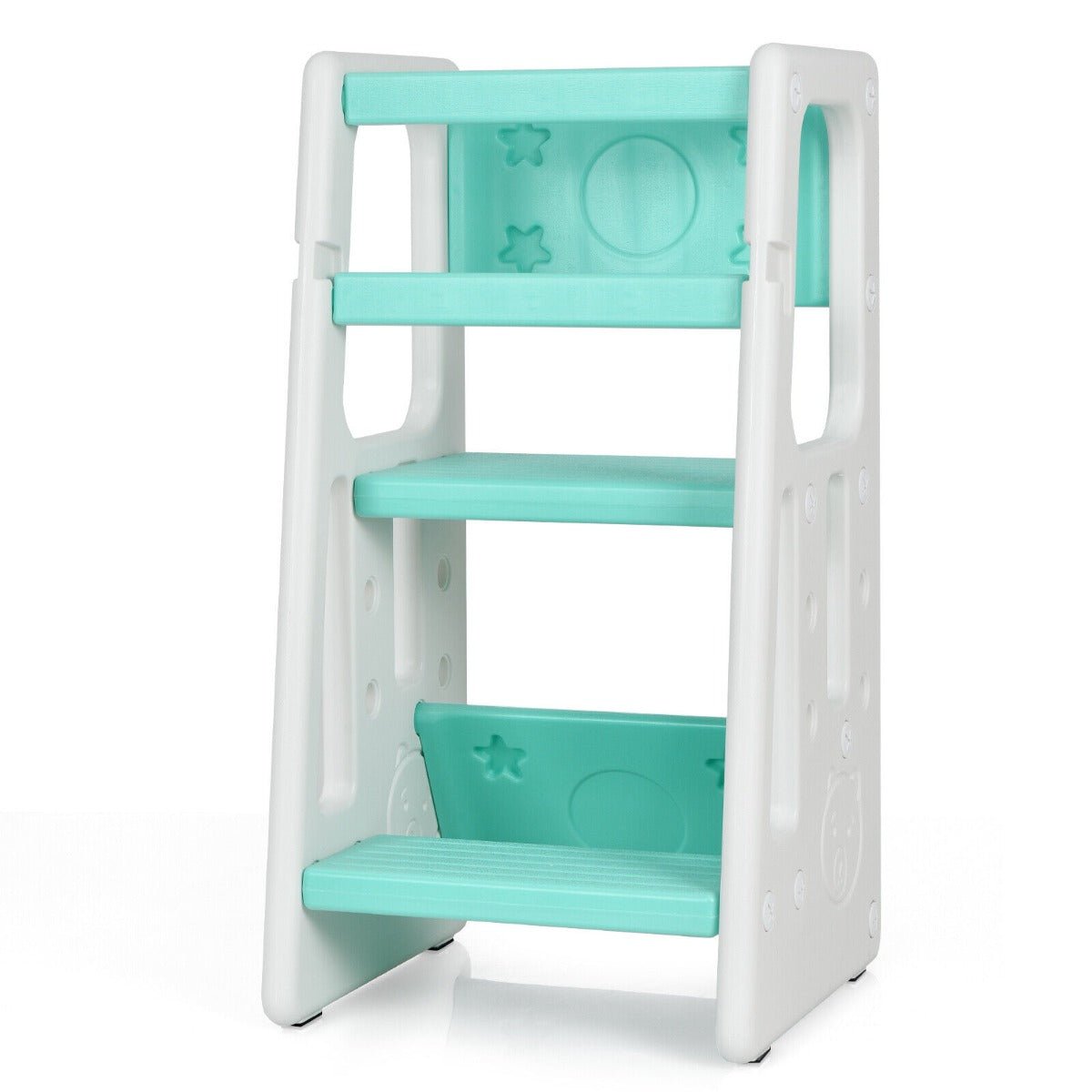 Baby Step Learning Stool - Green with Double Safety Rails for Babies