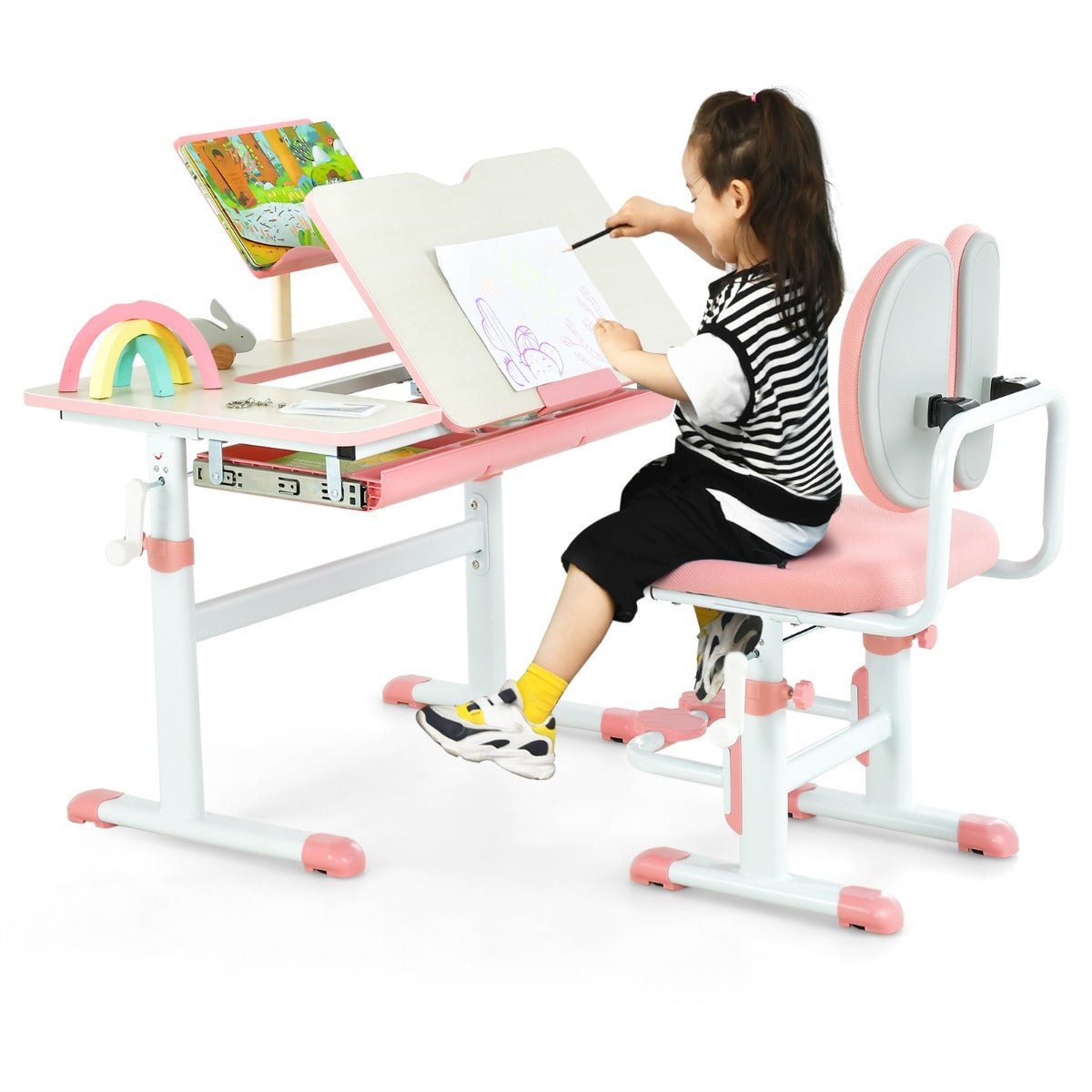 Explore Learning: Pink Kid's Study Desk & Chair Set at Kids Mega Mart