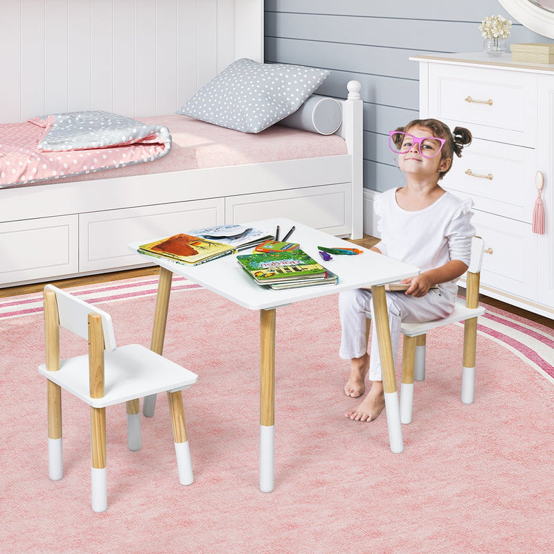 Children's Table & Chairs: Pine Wood Legs for Play, Learn & Nourish