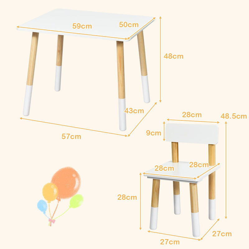 Pine Wood Kids Table & Chairs: Play, Learn, Eat in Harmony