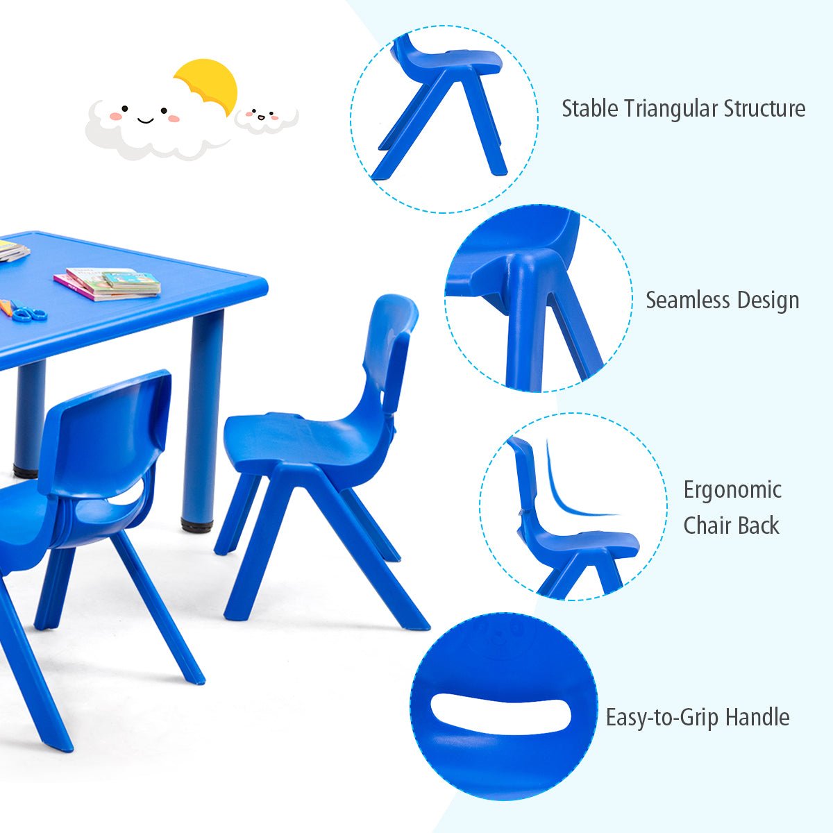 Children's Table and 6 Chairs Set - Nurturing Learning Environments