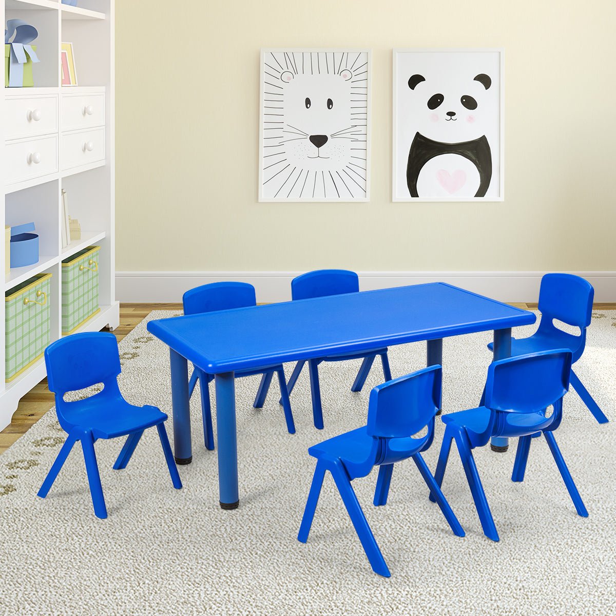 Children's Table and 6 Chairs Set - Ideal for Preschools and Families