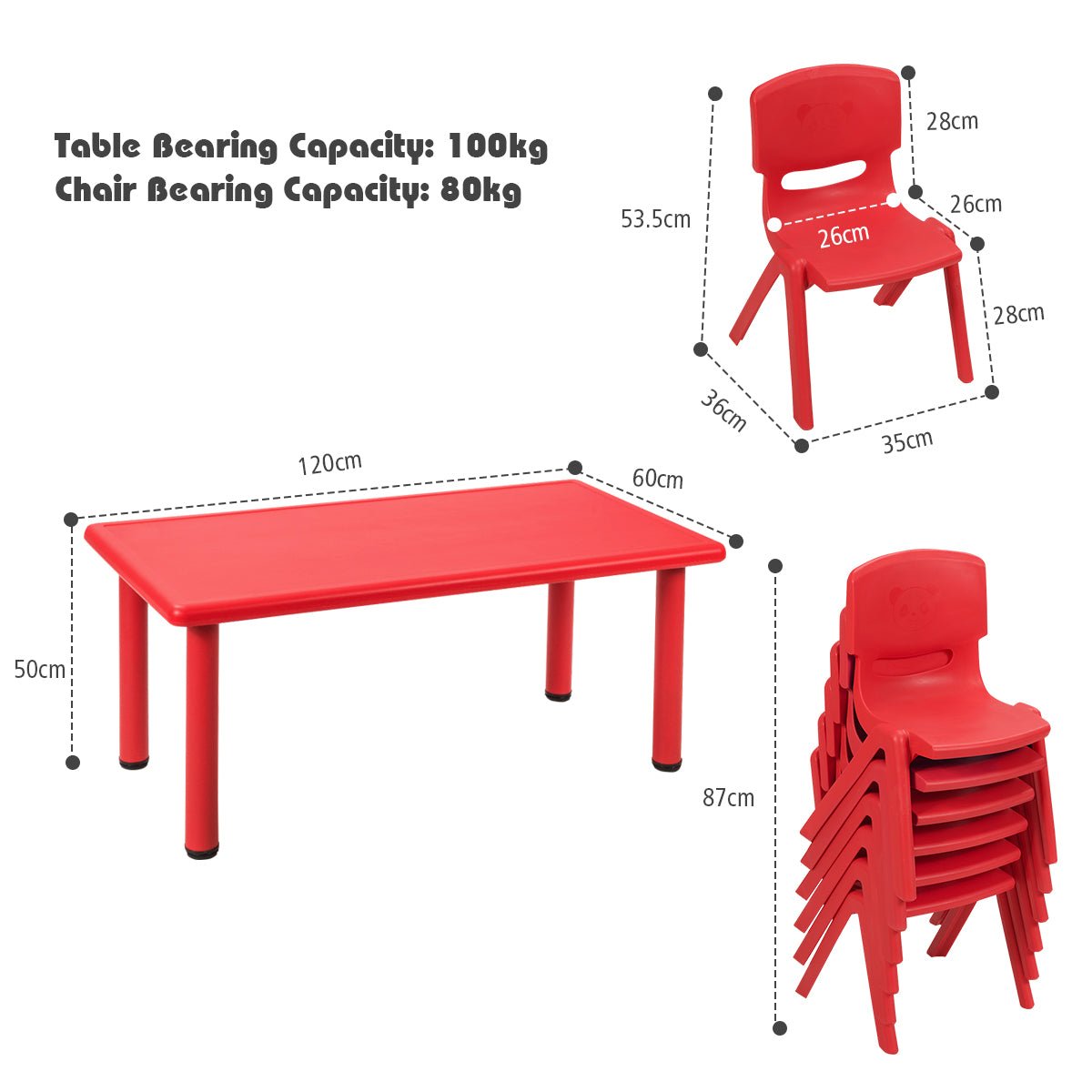 Kid-Friendly Table and 6 Chairs Set - Enhance Preschool and Home Spaces