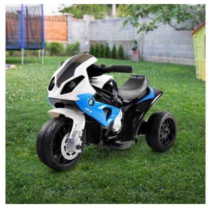 BMW Licensed Kids Toy Ride On Motorbike in Blue, ideal for home play and fun rides.