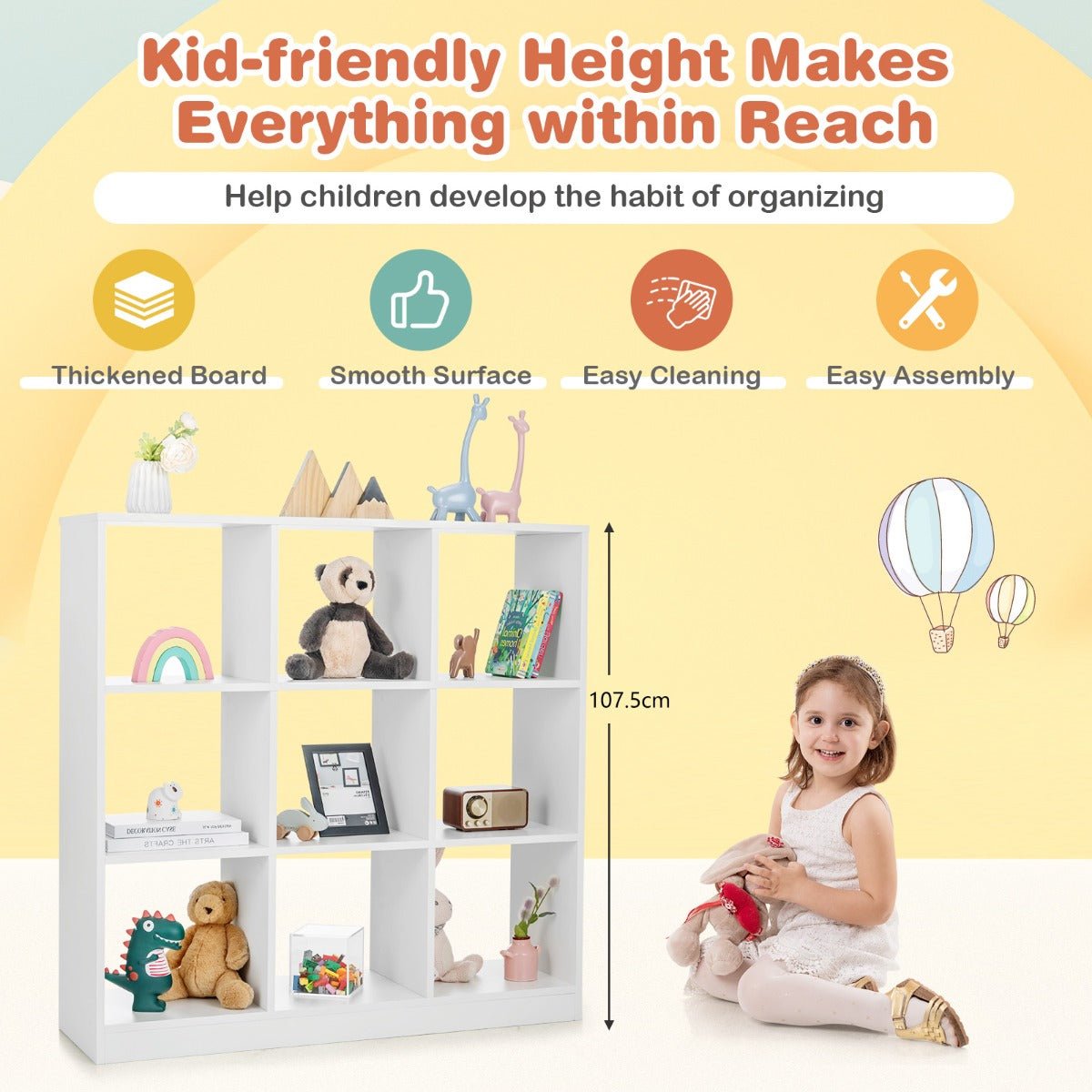 Kid-Friendly Toy Storage - Secure Organizer with Anti-toppling