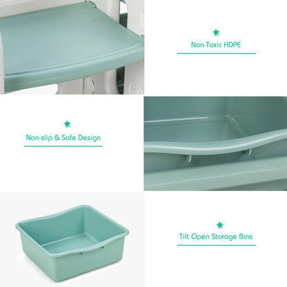 Organize Kids Bedroom with Green Toy Storage and Bookshelf - Clear Space