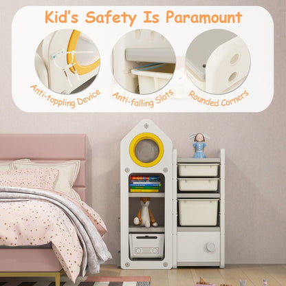 Toy Storage Organizer with Mobile Trolley - Safety Features