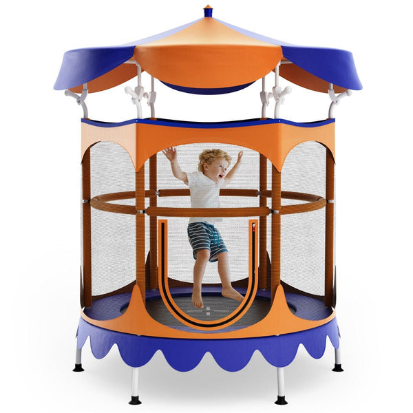 Kids Trampoline with Detachable Canopy