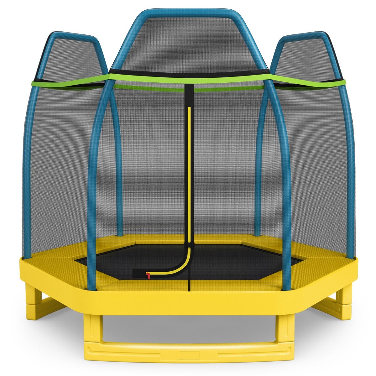 ellow Trampoline Set: Jump Safely with Enclosure Net for Added Protection