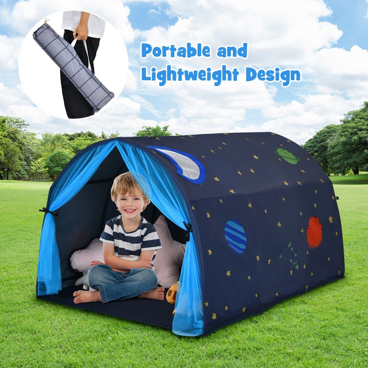 Slumber Party Fun: Twin Kids Tent Playhouse with Carry Bag