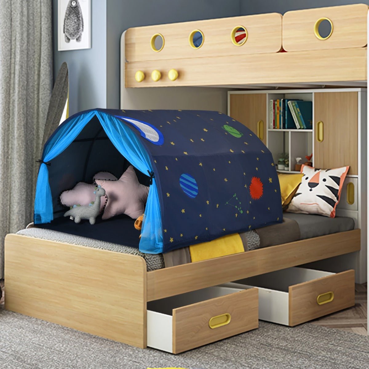 Whimsical Twin Sleeping Tent: Portable Playhouse with Carry Bag