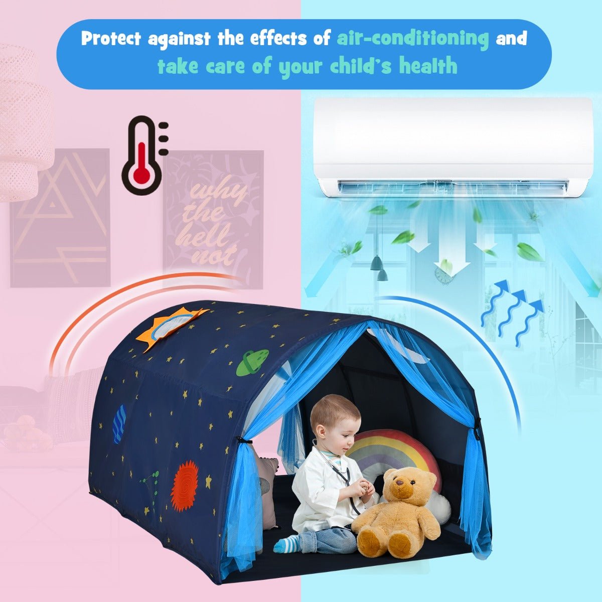 Bedtime Bliss: Twin Sleeping Tent Playhouse with Carry Bag