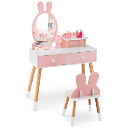 Kids Vanity Dressing Table with Mirror and Drawers - Enchanting Play