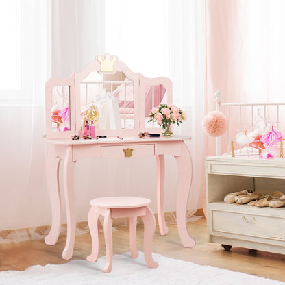 Children's Vanity Table with Mirror & Drawer - Play, Style, and Storage