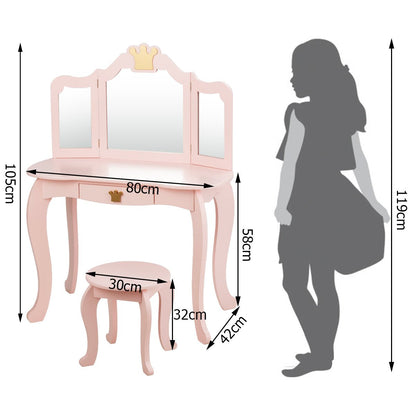 Vanity Table and Chair Set for Kids - Play, Storage, and Glamour