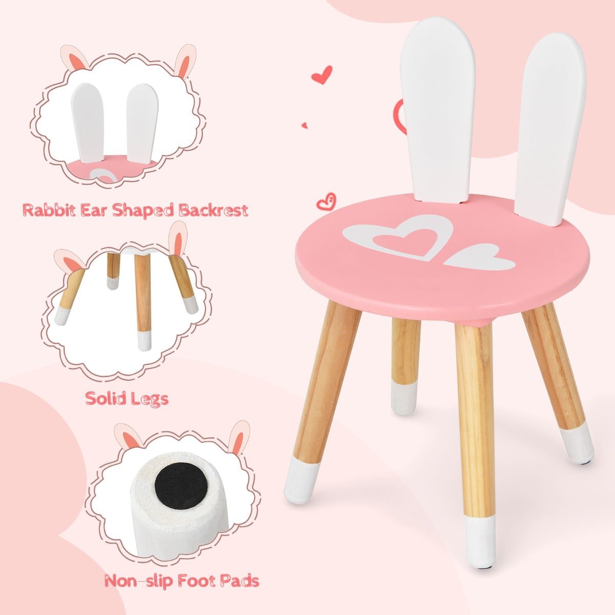 Vanity Set for Children with Rabbit Mirror & Drawer - A Sweet Touch