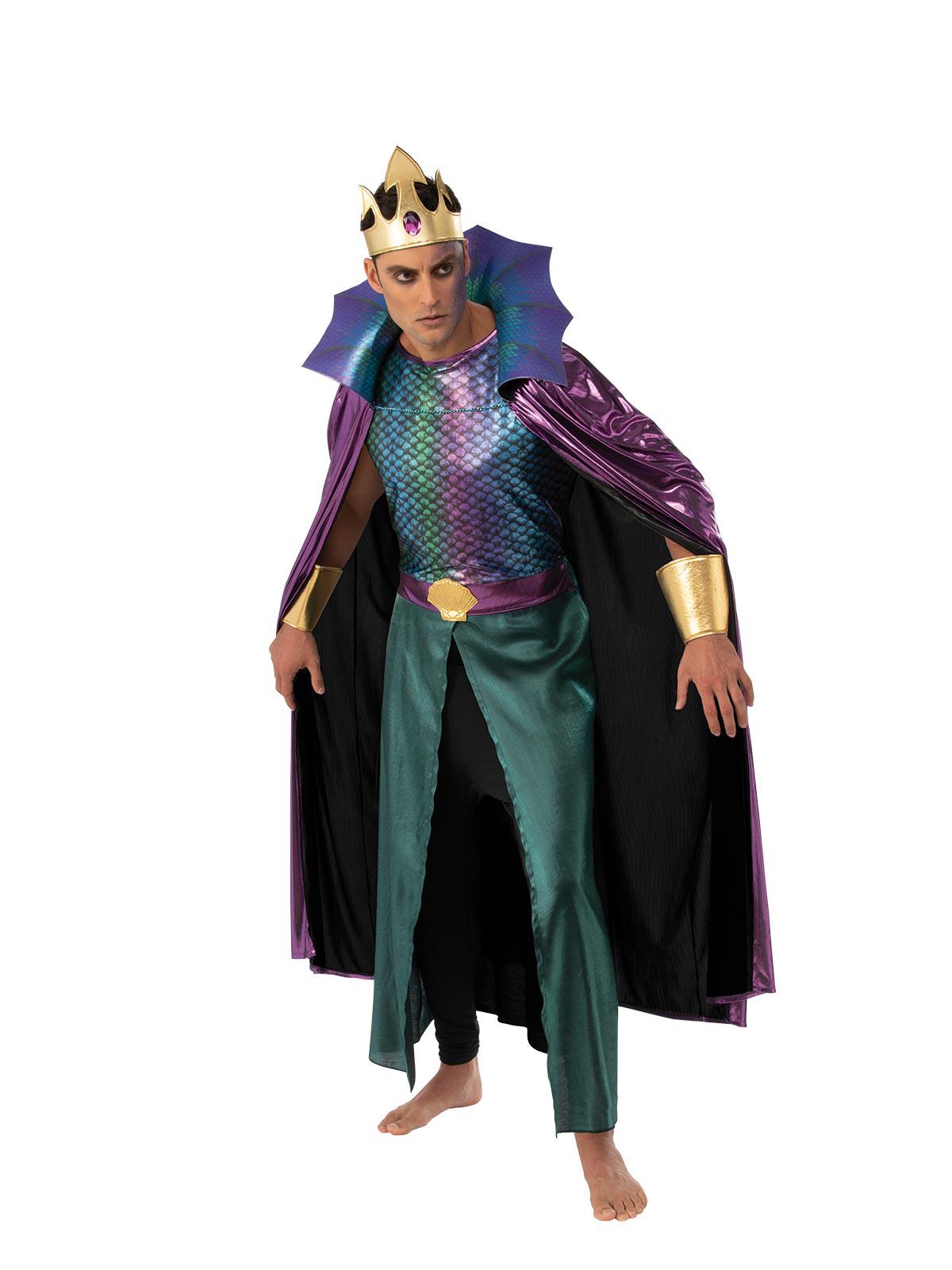 King Neptune Adult Costume perfect for Halloween, parties with tunic, cape, and crown.