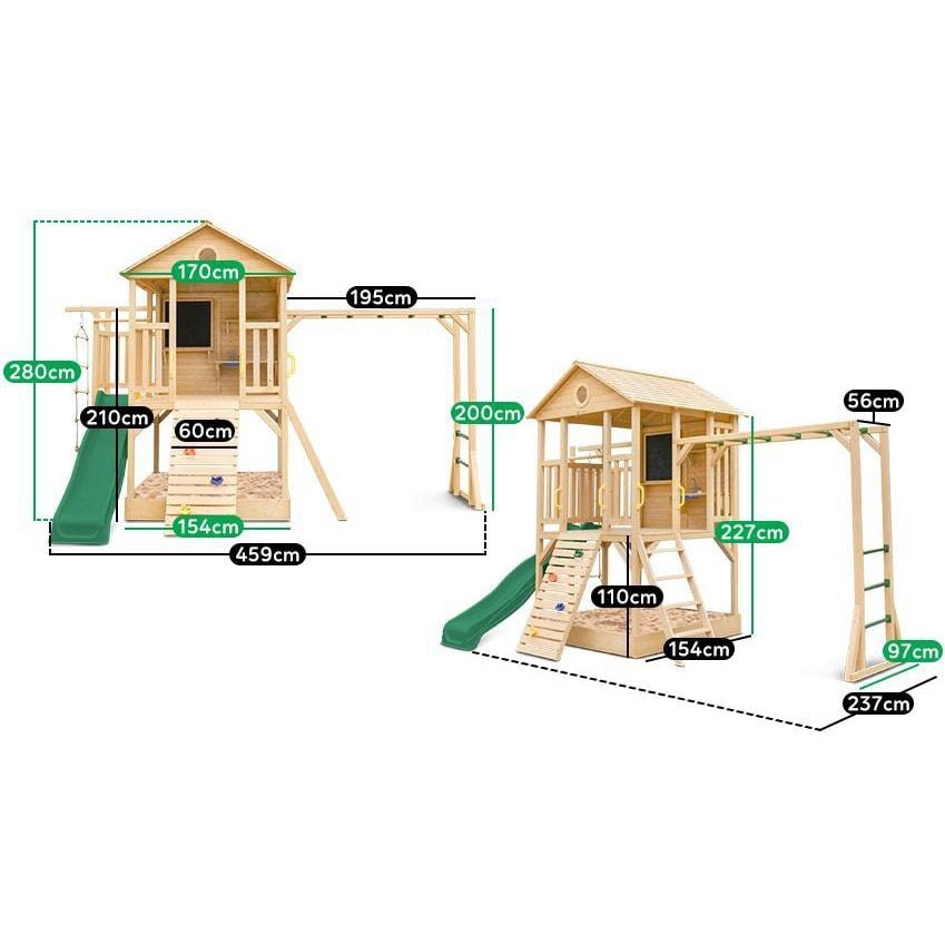 Create Memories: Kingston Cubby House with Green Slide - Buy Now