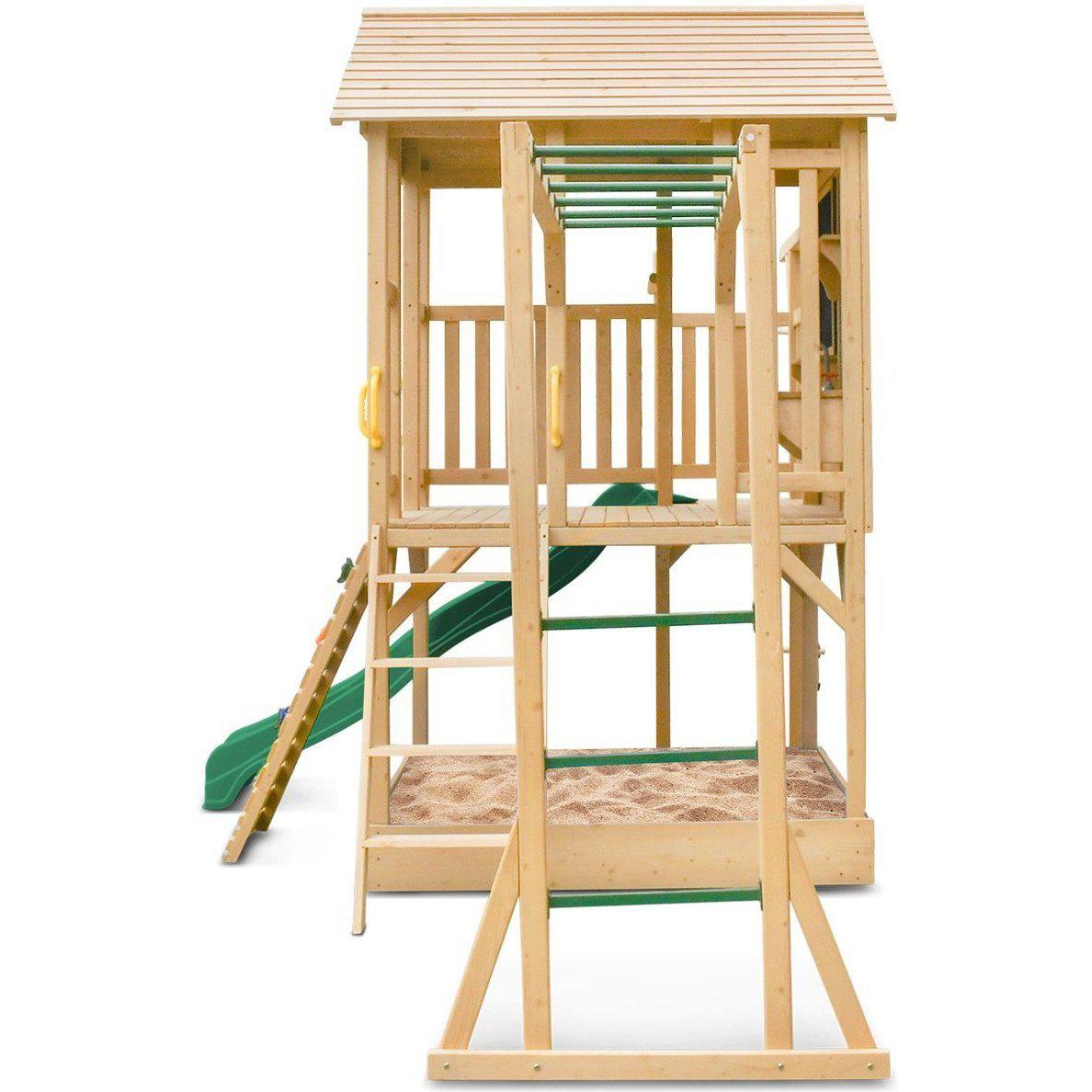 Kingston Cubby House with Green Slide: Perfect Outdoor Play - Buy