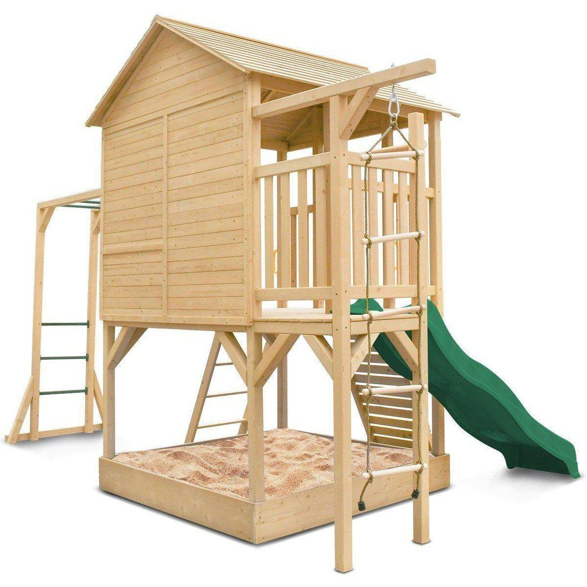 Unleash Fun: Kingston Cubby House with Green Slide - Shop Now